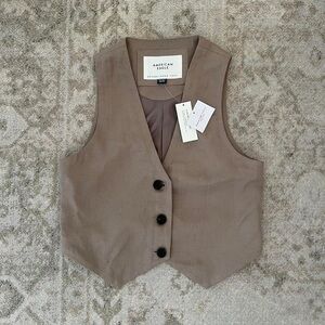 AE Beige Linen Vest